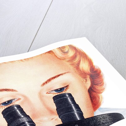 Scientist looking into microscope by Anonymous