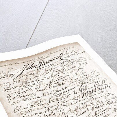Facsimile of signatures on the Declaration of Independence by Anonymous