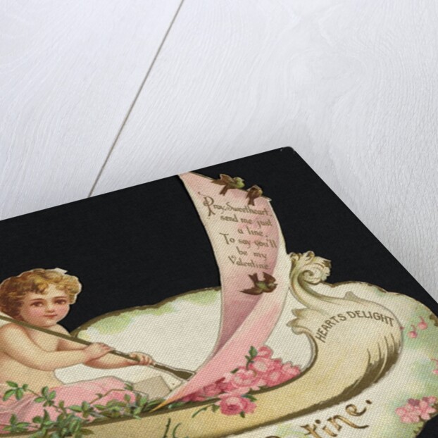 Victorian valentine with cupid by Anonymous