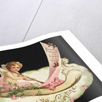 Victorian valentine with cupid by Anonymous