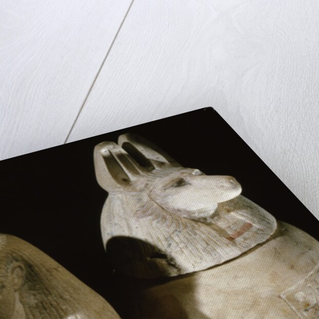 Ancient Egyptian limestone canopic jars by Anonymous