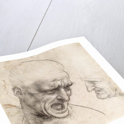 Study for the Heads of Two Soldiers in the Battle of Anghiari by Leonardo da Vinci