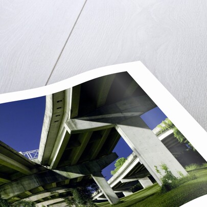Highway overpass at night by Anonymous