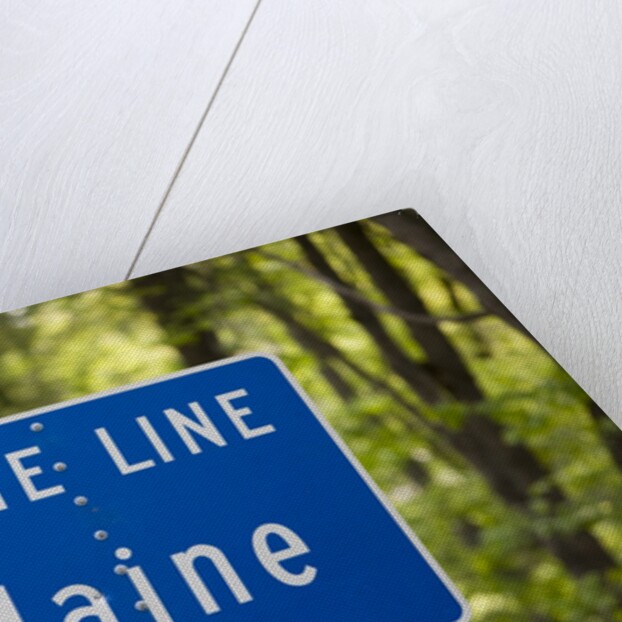 Maine state line road sign by Anonymous