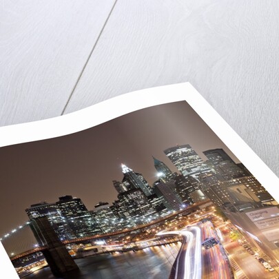 Brooklyn Bridge and Manhattan Skyline, New York City by Anonymous