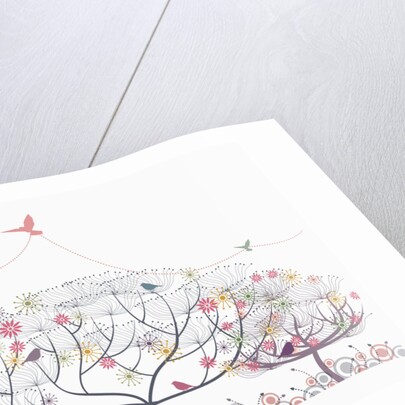 Trees and bird by Anonymous