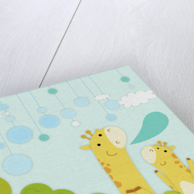 Giraffes in backdrop by Anonymous