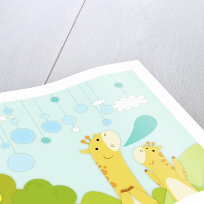 Giraffes in backdrop by Anonymous