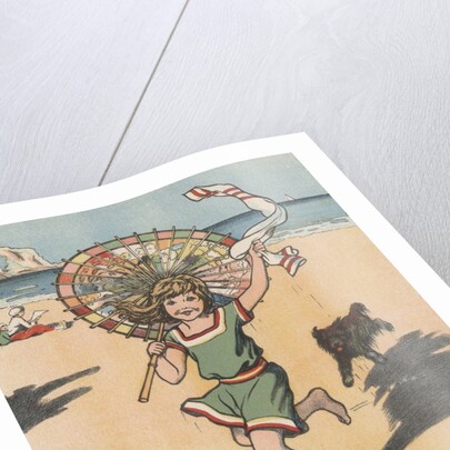 Girl running on beach by Anonymous