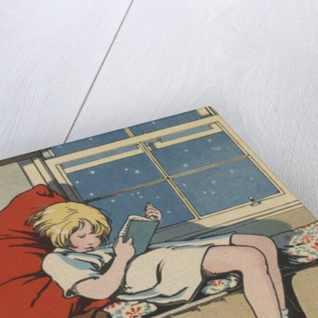 Girl reading book by Anonymous