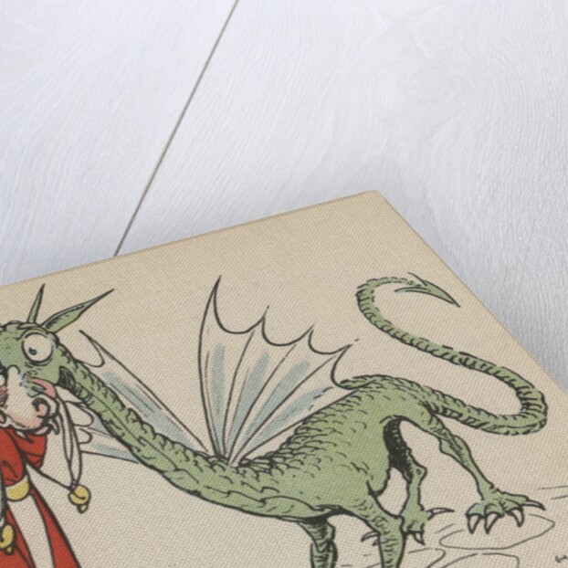 Princess with friendly dragon by Anonymous