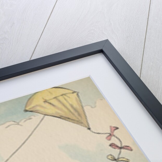 Rabbit and mice flying kite by Anonymous