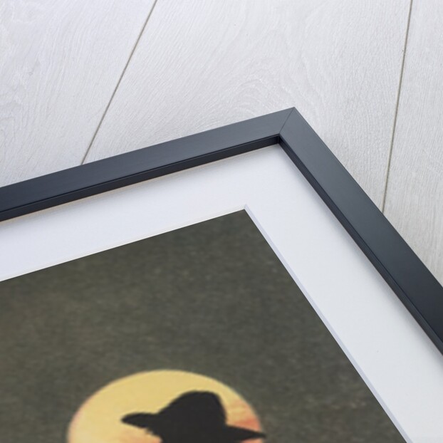 Boy hearding geese at sunset by Anonymous
