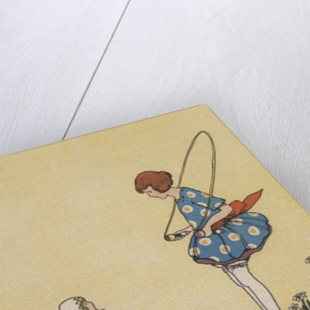 Girls playing jump rope by Anonymous