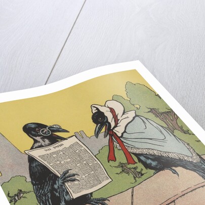 Crow couple sitting on roof by Anonymous