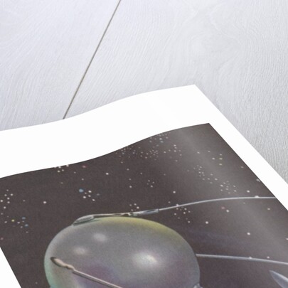 Sputnik I orbiting around Earth by Anonymous