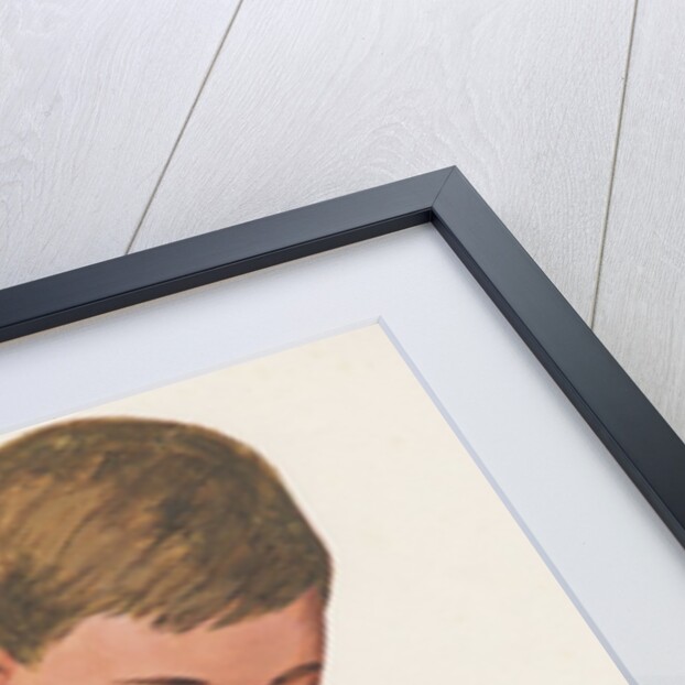 Boy watering plants by Anonymous