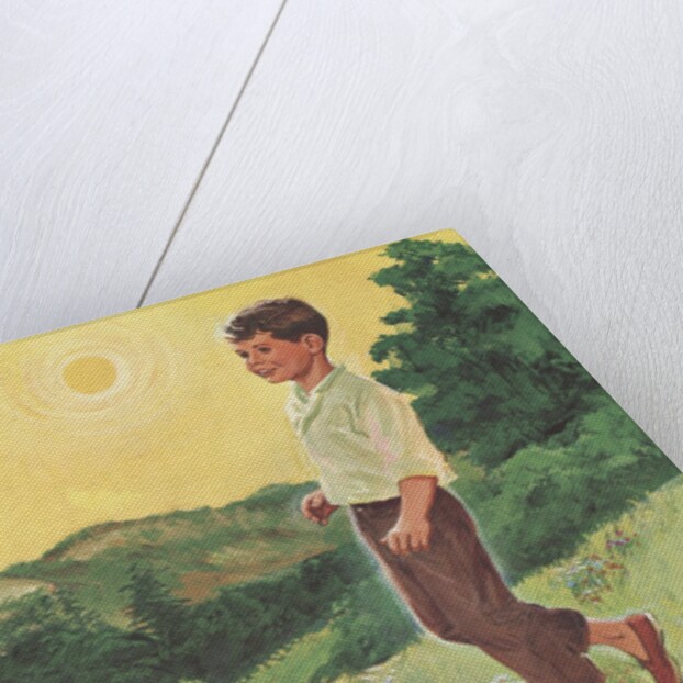 Boy walking outdoors by Anonymous