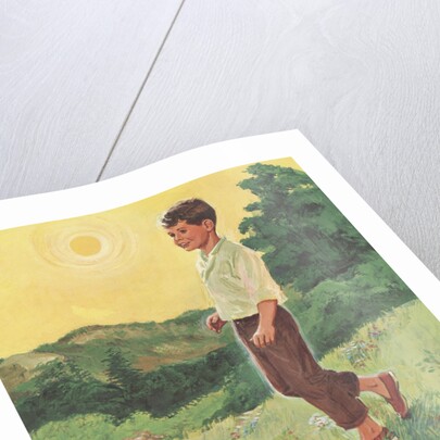 Boy walking outdoors by Anonymous