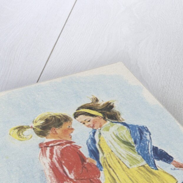 Girls jumping rope by Anonymous