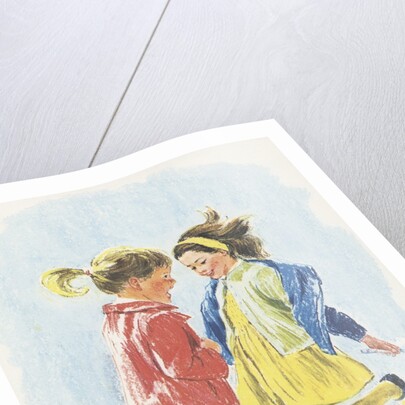 Girls jumping rope by Anonymous