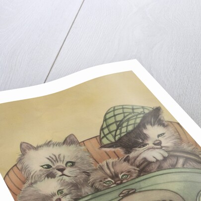 Cat family driving in car by Anonymous