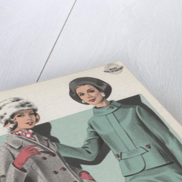 Models wearing coat and suit by Anonymous