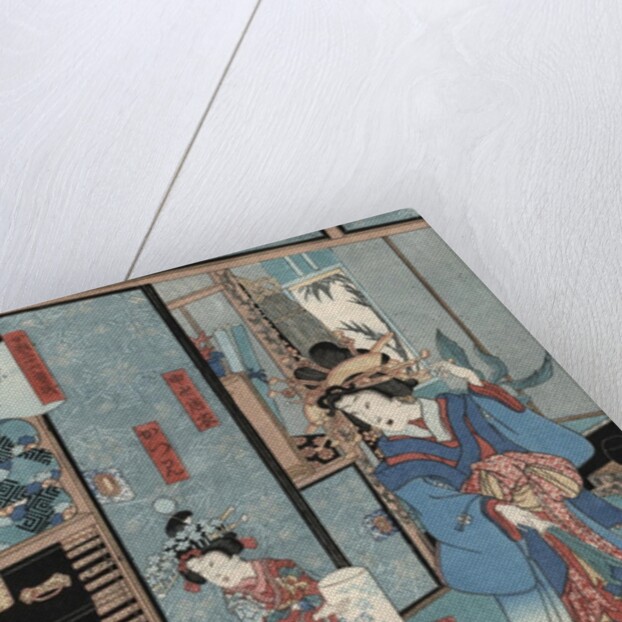 Geisha with Hibachi by Utagawa Kunisada II