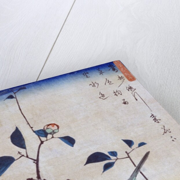 Tsubaki ni Uguisu (Camellia and Bush Warbler) by Utagawa Hiroshige