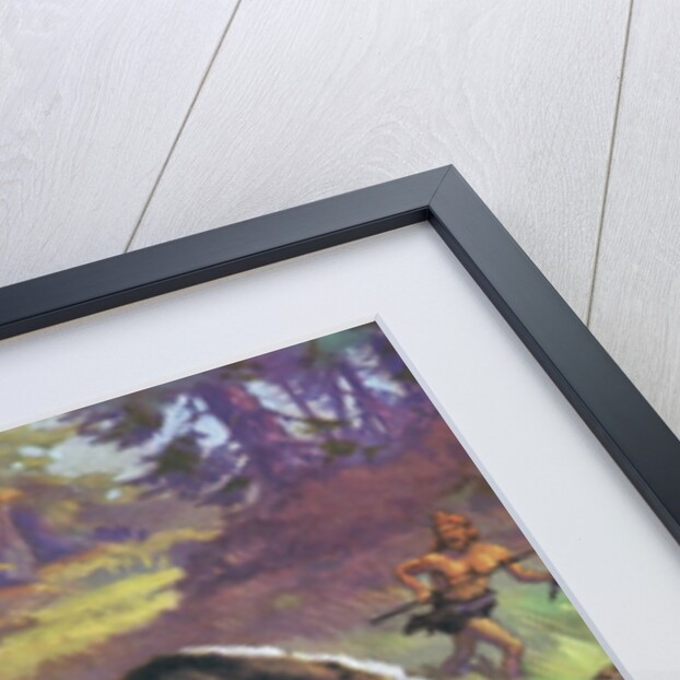 Cavemen hunting an auroch by Anonymous