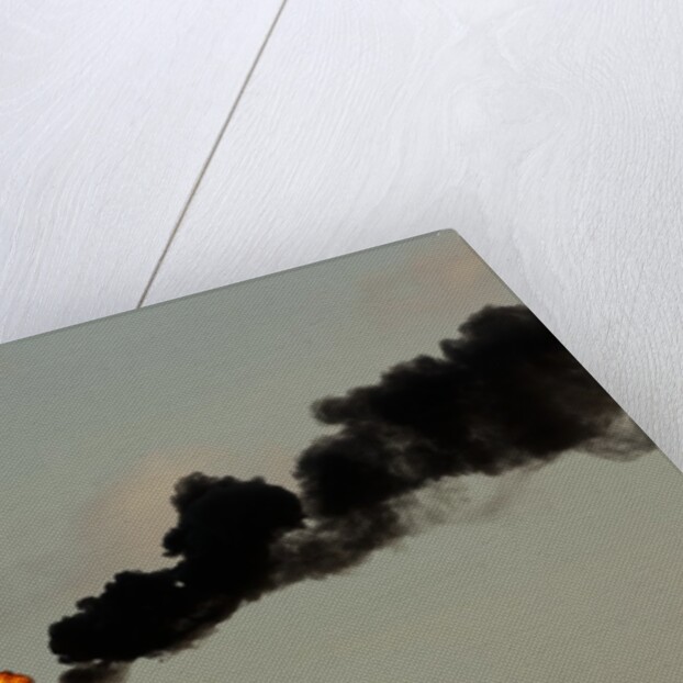 Flames and smoke billow from natural gas flare at Valero Oil Refinery by Anonymous