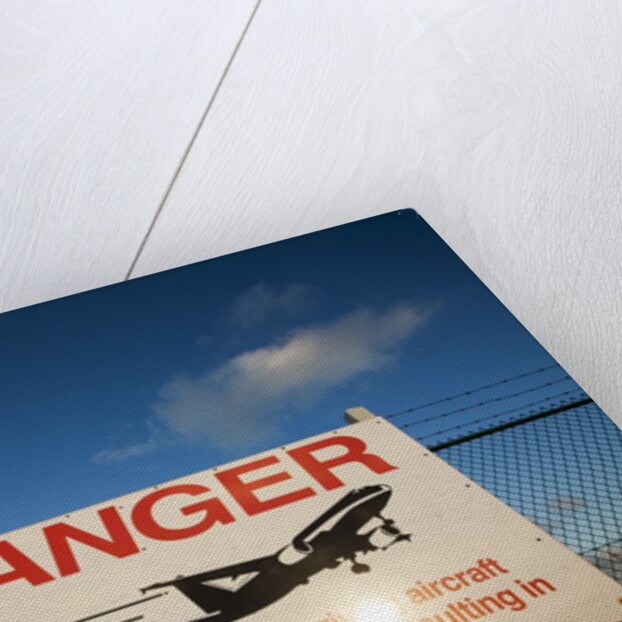 Warning sign near St. Maarten Airport, Netherlands Antilles by Anonymous
