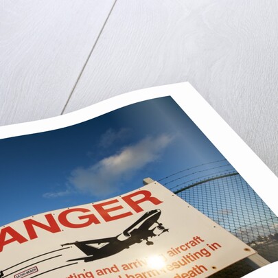 Warning sign near St. Maarten Airport, Netherlands Antilles by Anonymous