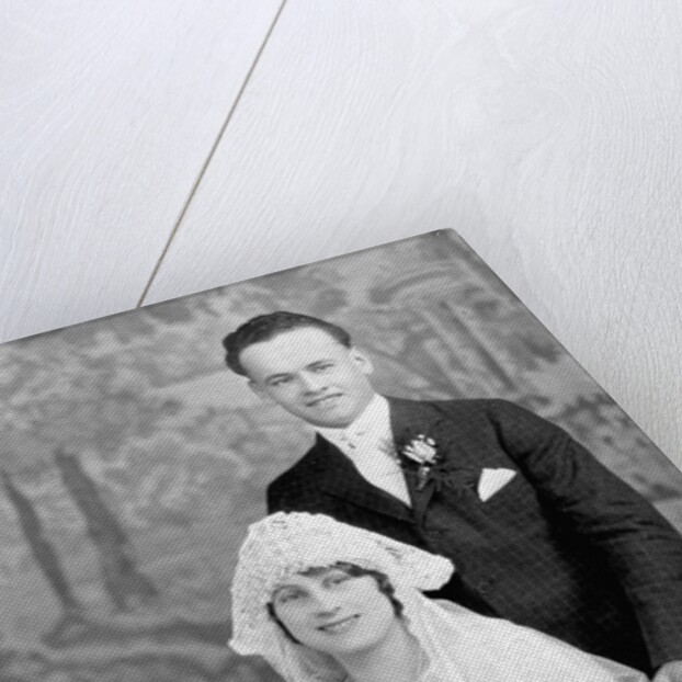 Wedding portrait of young couple, ca. 1924 by Anonymous