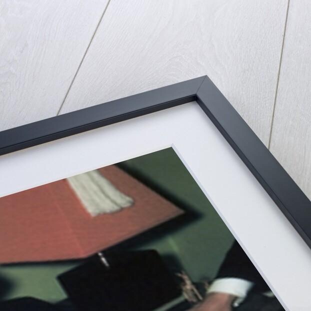 Young couple holding baby boy in christening gown, ca. 1952 by Anonymous
