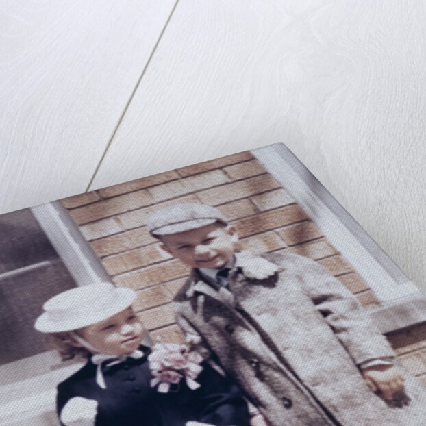 Brother and sister dressed up for Easter Mass, ca. 1957 by Anonymous