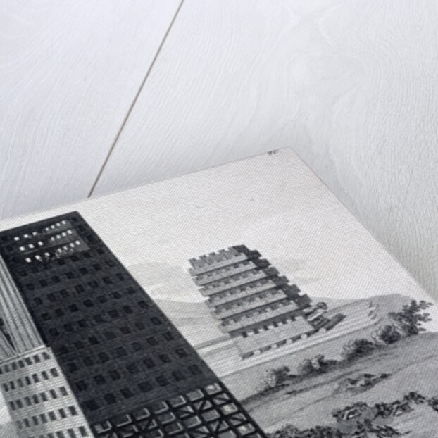 Moving towers: tourres ambulatoriae. 18th century illustration of these Roman siege engines. by Anonymous