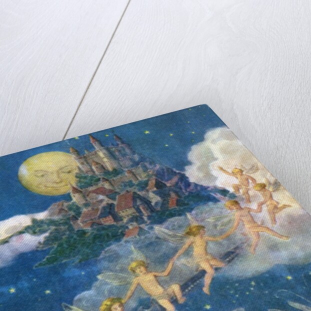 Fairies dancing alongside train by Anonymous