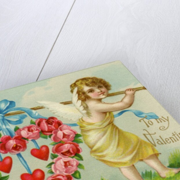 Valentine with two cherubs by Anonymous