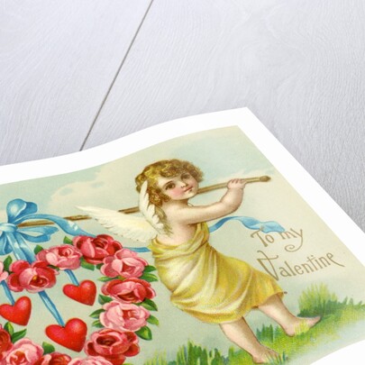 Valentine with two cherubs by Anonymous