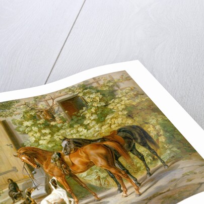 Horses at the Porch by Albrecht Adam