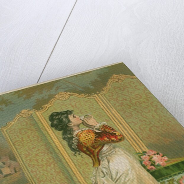 Woman kissing love letter by Anonymous