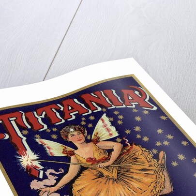 Czech English cotton label with Titania by Anonymous