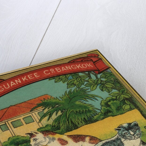 Thai cotton label with cats by Anonymous