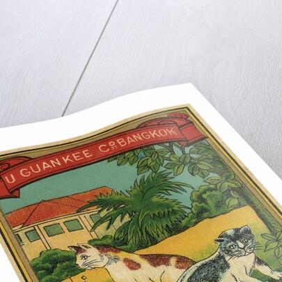 Thai cotton label with cats by Anonymous