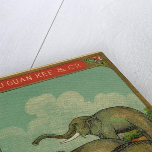 Thai cotton label with elephants by Anonymous