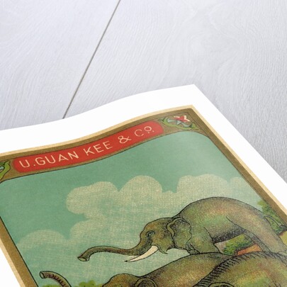 Thai cotton label with elephants by Anonymous