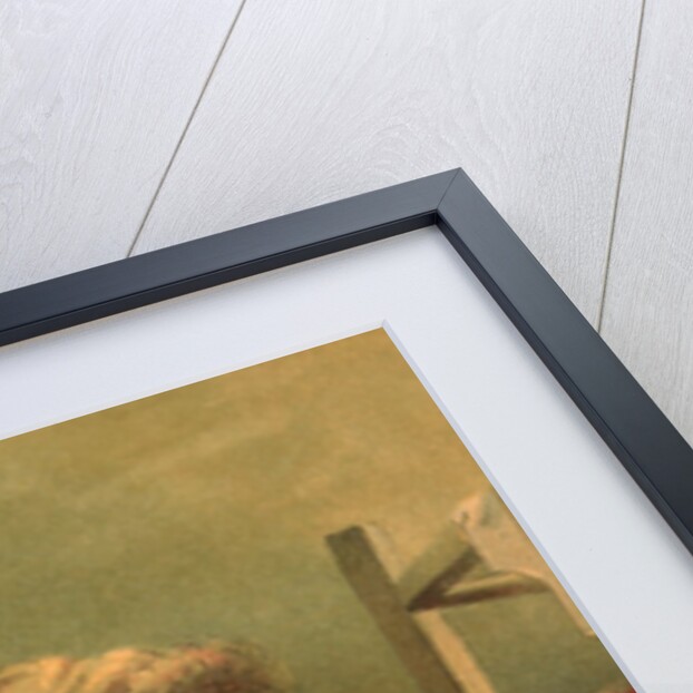 Victorian print of girl ironing by Anonymous