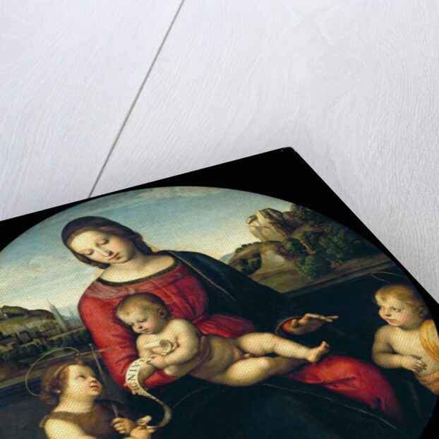 Tondo of the Virgin and Child with John the Baptist and a Holy Boy (The Madonna Terrranuova) by Raphael