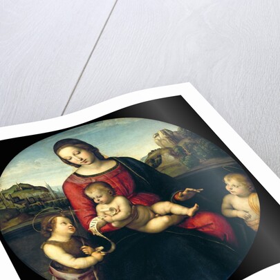 Tondo of the Virgin and Child with John the Baptist and a Holy Boy (The Madonna Terrranuova) by Raphael